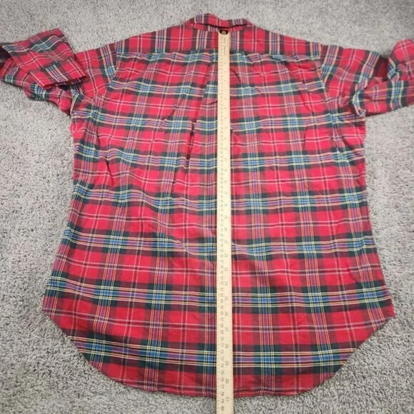Ralph Lauren Shirt Mens‎ Large Plaid Preppy Career Button Pony Office Thick - Picture 8 of 9